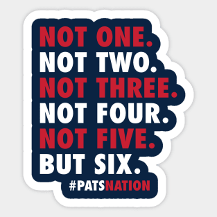 New England Patriots 6 Time Champions Sticker